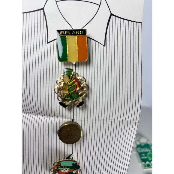 Vtg 9 Vintage Irish Pinbacks and Button Covers St. Patricks Day Lot Ireland Flag - Picture 2 of 11